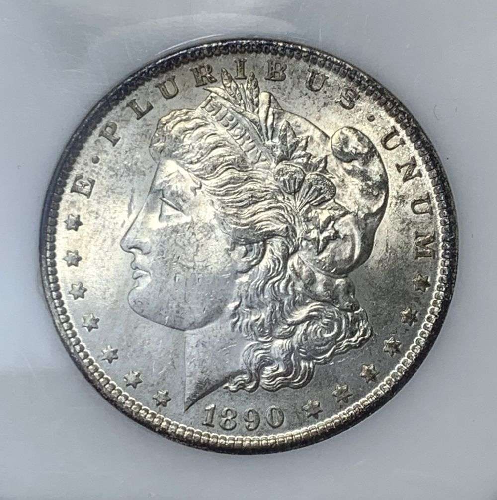 Last Minute! 1890 Morgan Silver Dollar MS62 (1 of 4)