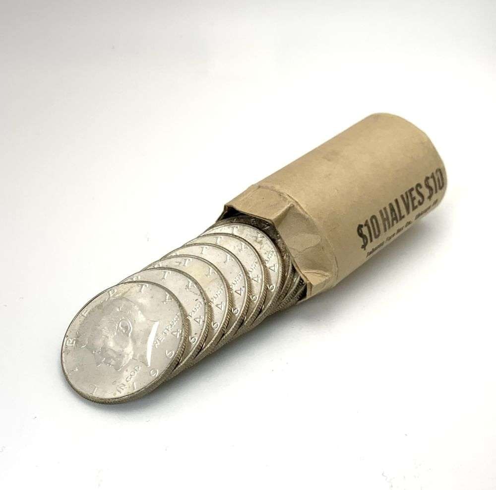 Last Minute! Vintage Bank Wrapped Roll (20-coins) 1964-D Kennedy 90% Silver Half Dollar BU: Winner shall receive the exact roll (20-coins) shown here. (RM/PLB)