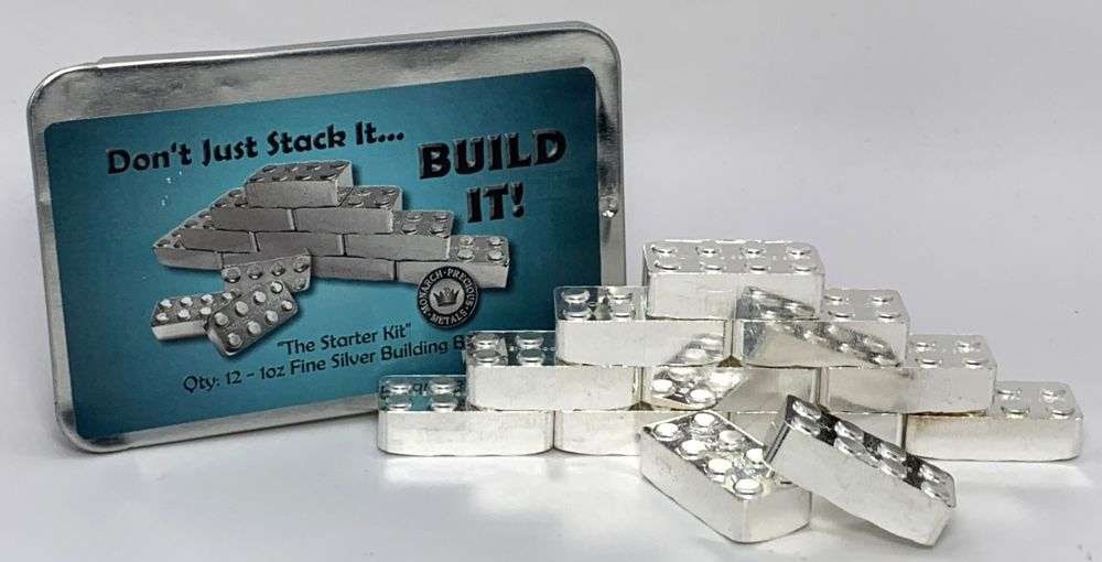 Last Minute! Monarch Lego Bricks 1 ozt .999 Silver Set (12-bars) (1 of 5)