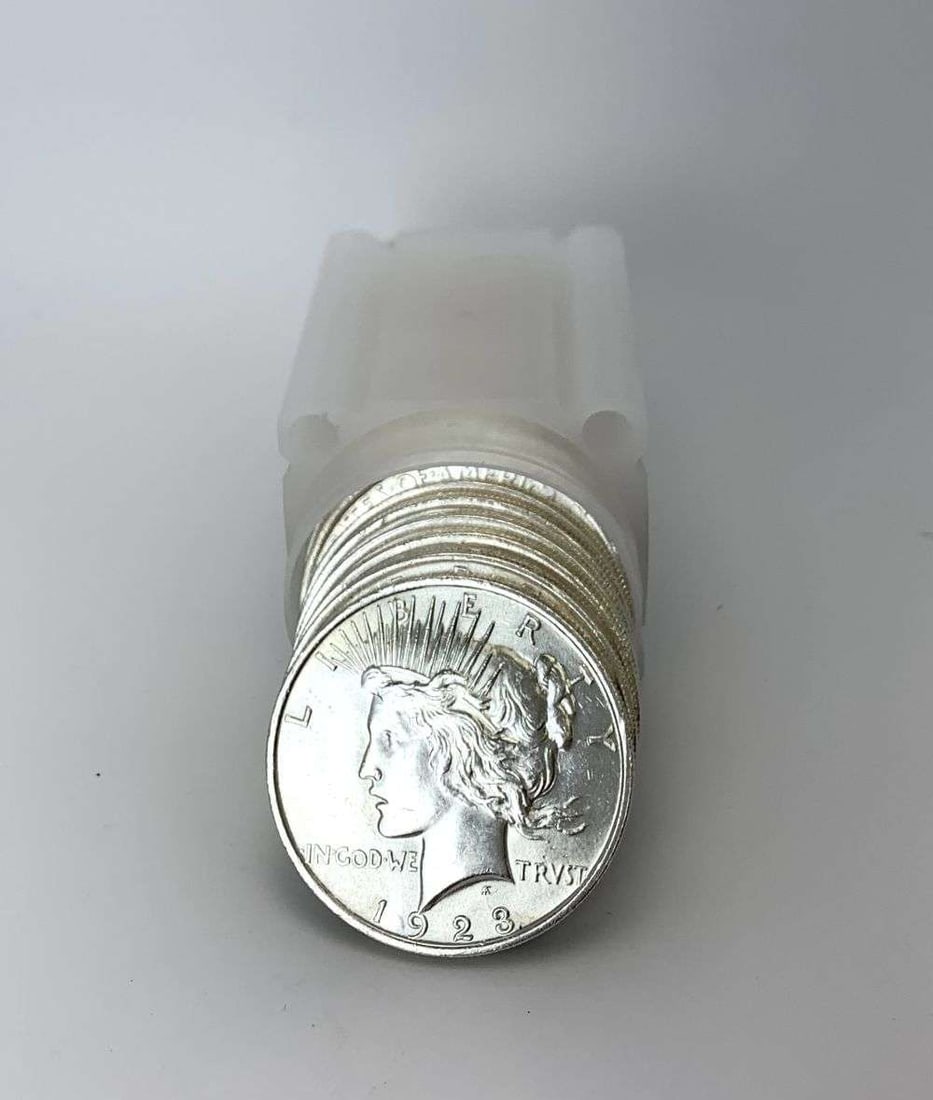 Last Minute! Like New Roll (20-coins) 1923 Peace Silver Dollar (1 of 4)