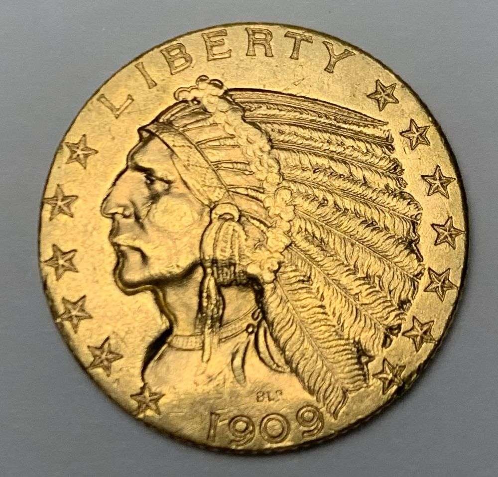 Last Minute! 1909-D Gold $5 Indian Head MS62 Details (1 of 2)