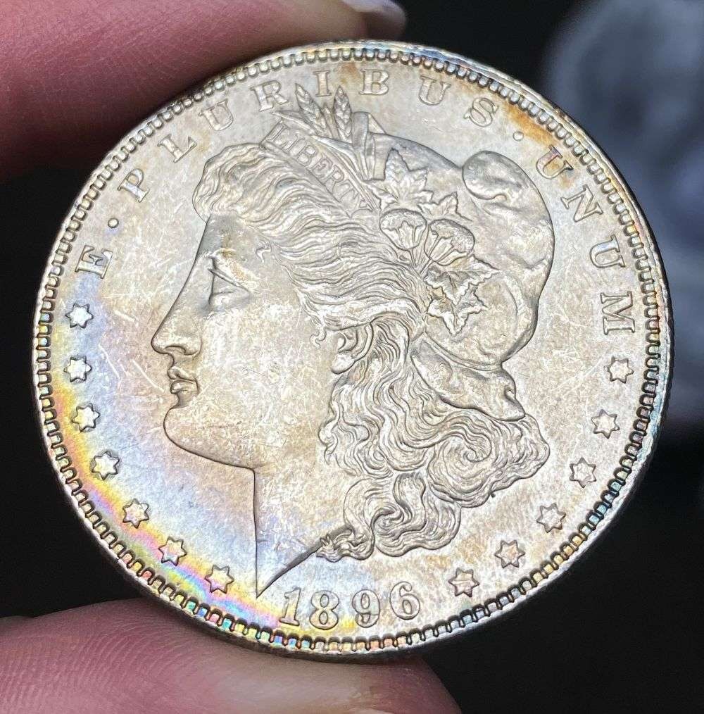 Last Minute! Nice Color 1896 Morgan Silver Dollar MS63: Winner shall receive the exact coin shown here. (RR/TB)