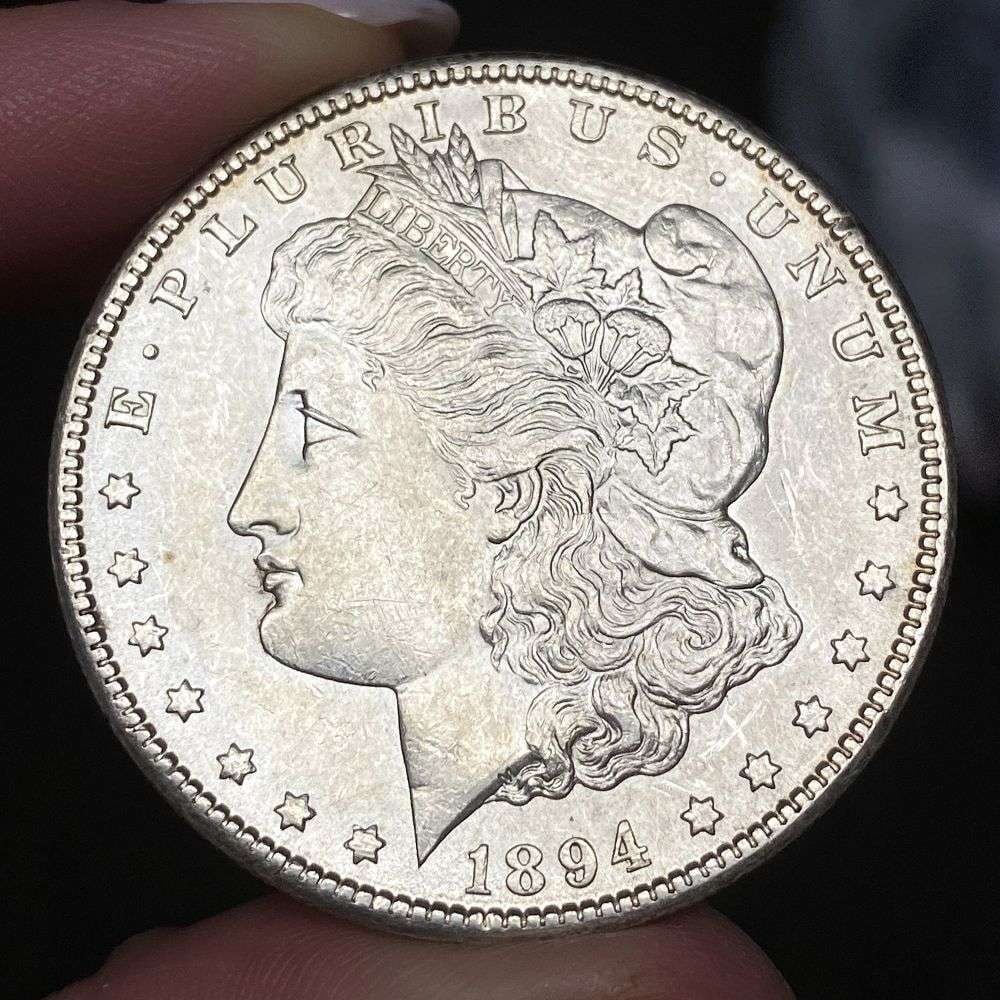 Last Minute! 1894-S Morgan Silver Dollar MS64: Winner shall receive the exact coin shown here. (RR/LURB)