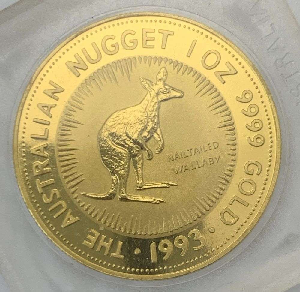 Last Minute! 1993 Australia-P $100 Kangaroo 1 ozt .9999 Gold: Winner shall receive the exact coin shown here. (RM/PIBB)