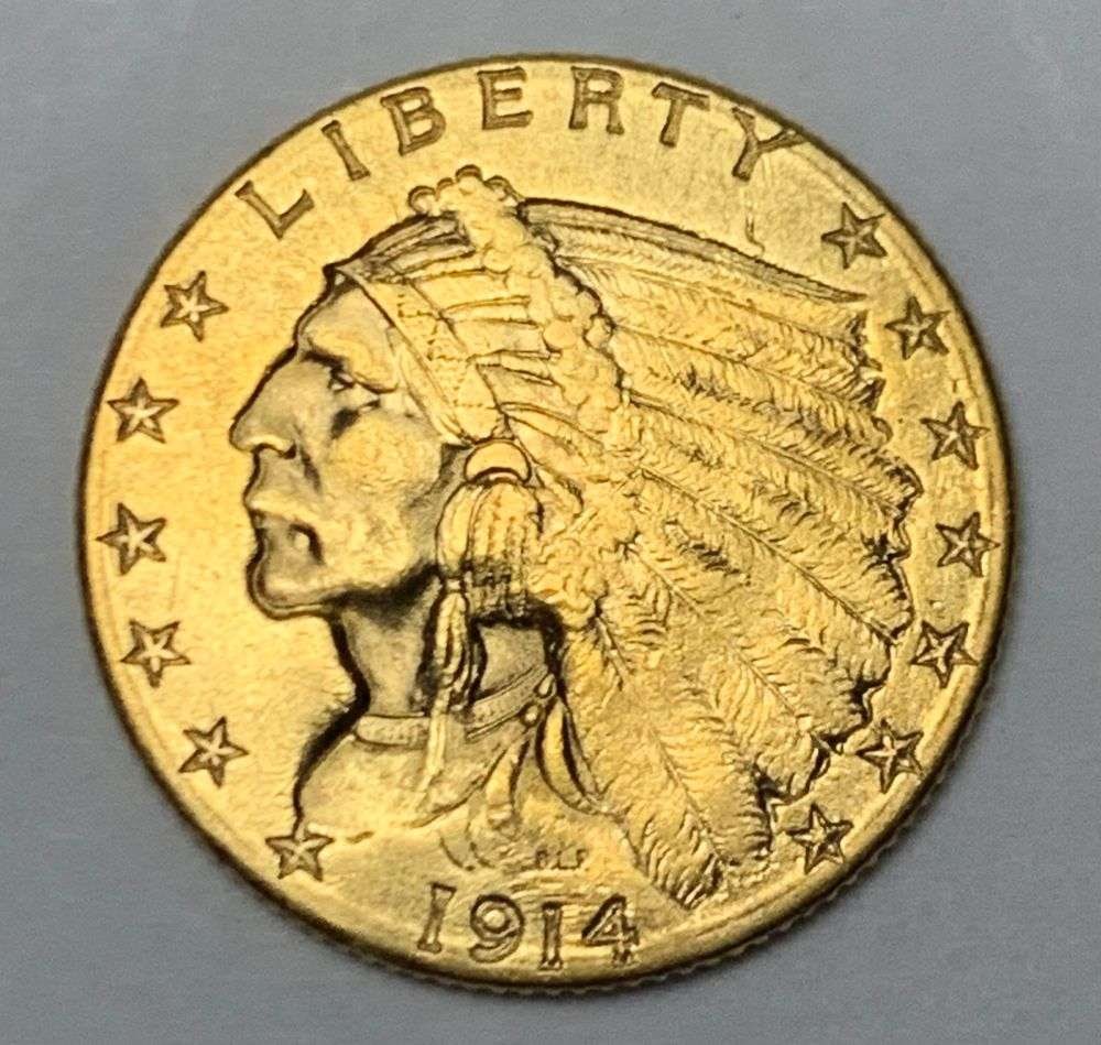 Last Minute! 1914-D Gold $2.50 Indian Head MS64: Winner shall receive the exact coin shown here. (RM/FFR)