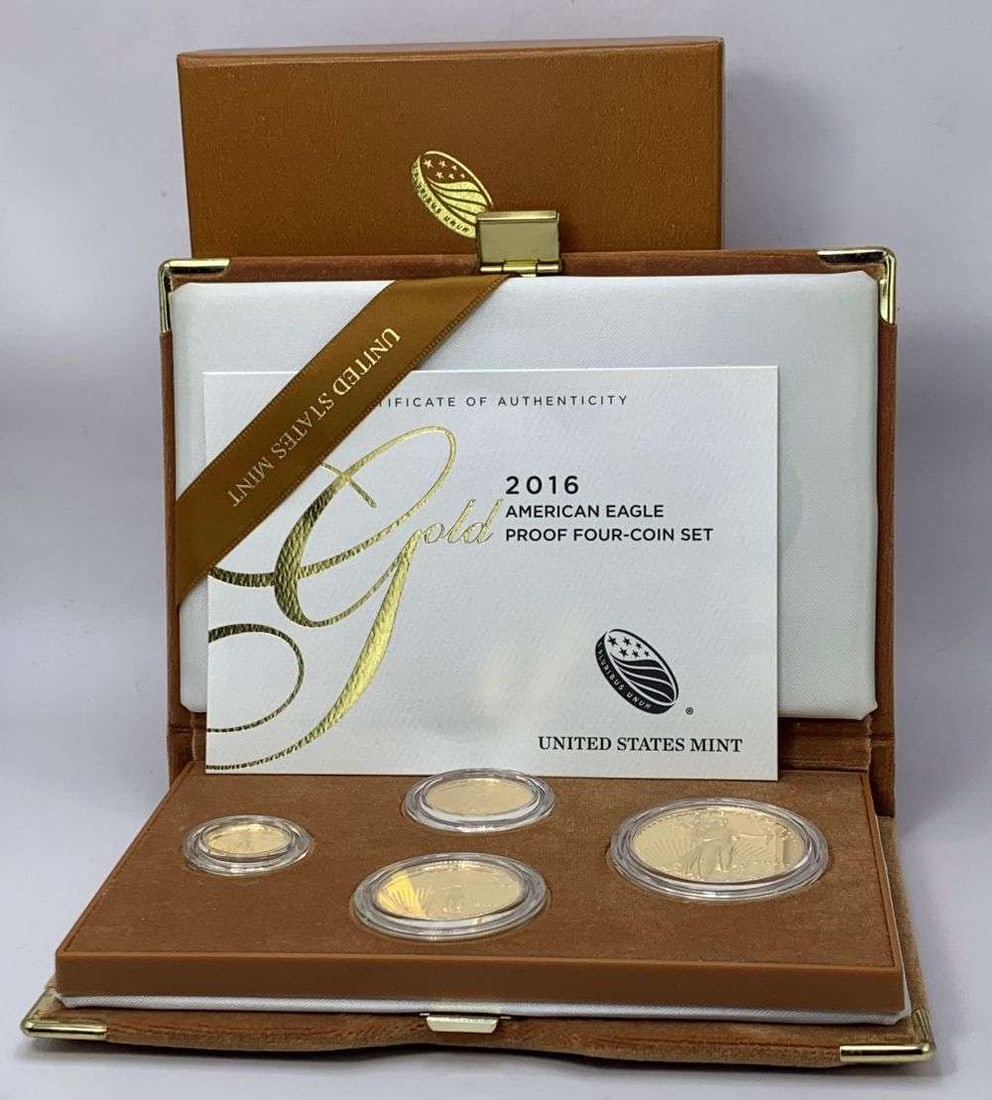 Last Minute! 2016-W American Gold Eagle Proof Set 1.85 ozt (4-coins): Winner shall receive the exact set (4-coins) shown here. (MK/TRLI)