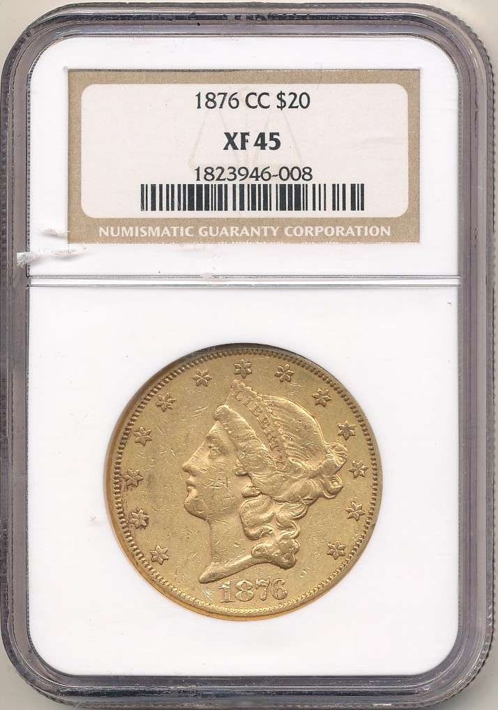 Last Minute! 1876-CC Gold $20 Liberty Head NGC XF45 (1 of 4)