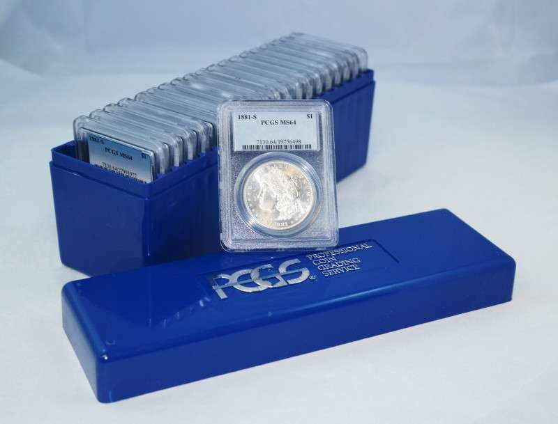 PCGS Morgan Silver Dollars MS64 (20-coins): This item comes from our consignors vault in Chicago. Please allow 2-4 weeks for delivery. Winner of auction shall receive a Lot of (20-coins) MS64 PCGS Morgan Silver Dollars, precisely resembling