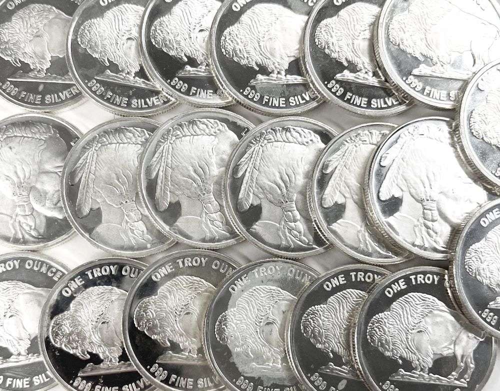 (100-coins) Buffalo .999 Silver 1 ozt Rounds - 2