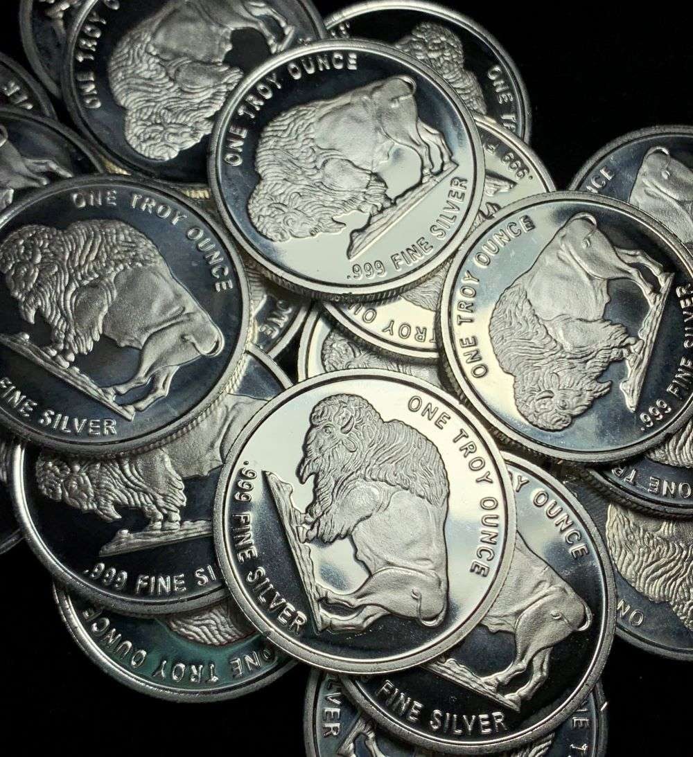 (100-coins) Buffalo .999 Silver 1 ozt Rounds - 4
