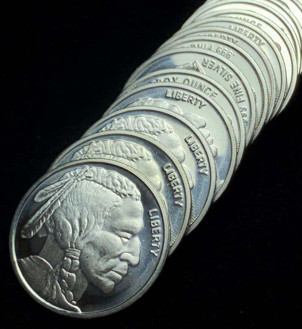 (100-coins) Buffalo .999 Silver 1 ozt Rounds - 7