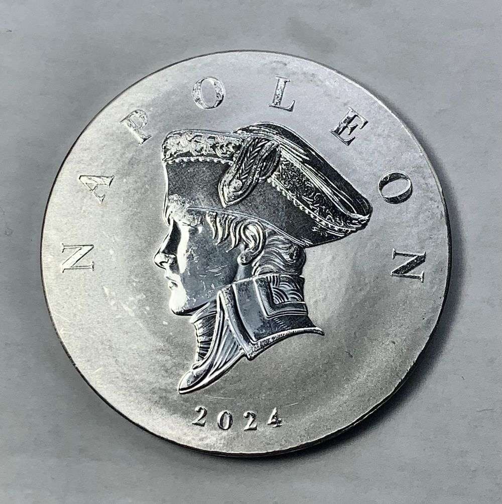 2024 Republic of Liberia $100 Napoleon .9999 Silver 5 ozt: Winner shall receive (1) coin precisely resembling the one shown here. (MK/EFR)