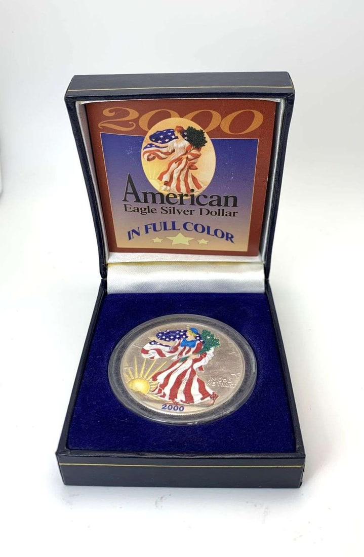Colorized 2000 American Silver Eagle: Winner shall receive the exact coin shown here. (RM/B)