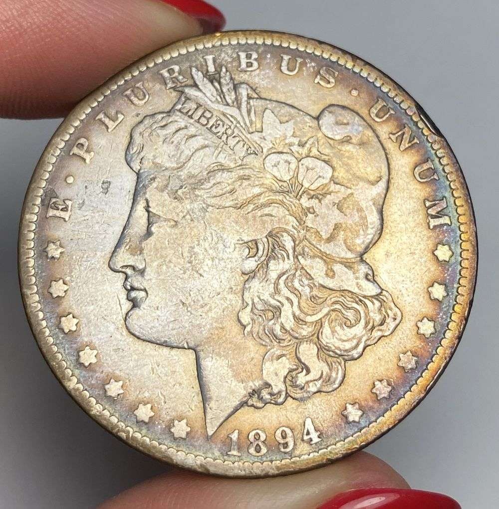 Toned 1894-O Morgan Silver Dollar VF: Winner shall receive the exact coin shown here. (MK/B)