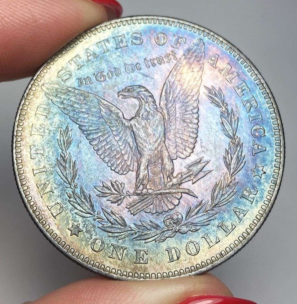 Toned 1878 7/8 TF Morgan Silver Dollar AU55 (1 of 4)