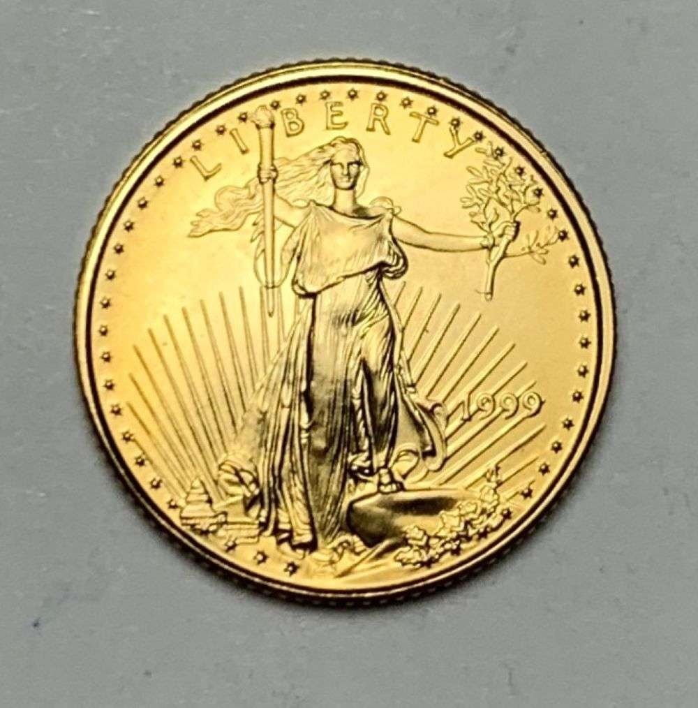 1999 American $5 Gold Eagle 1/10 ozt (1 of 3)