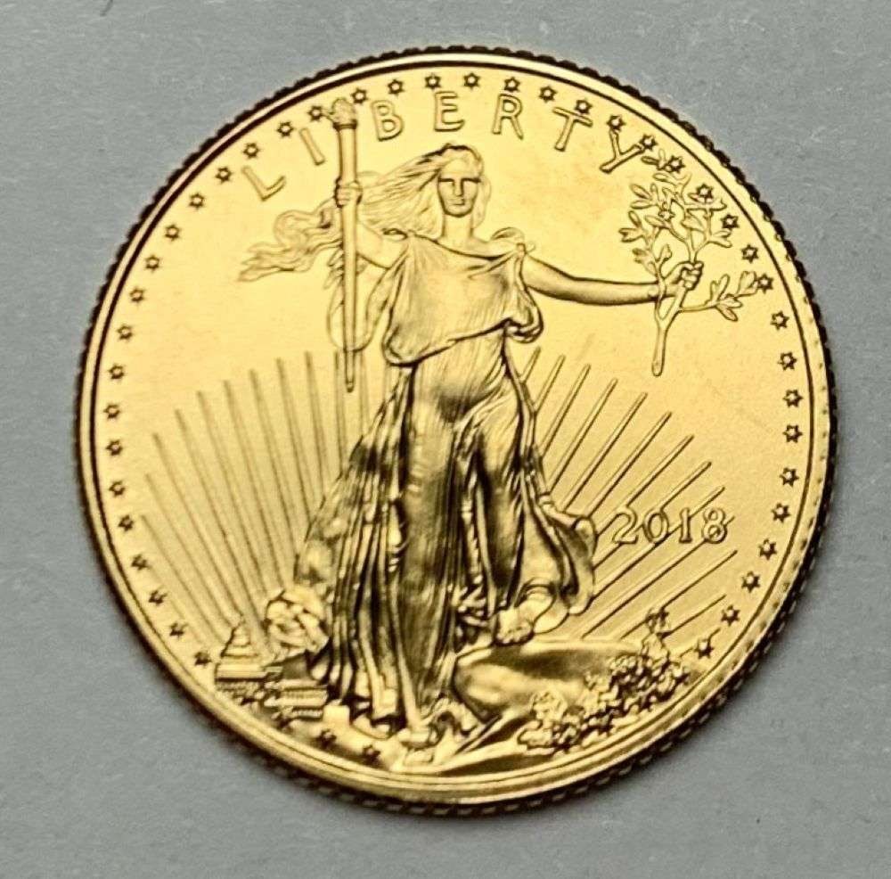 2018 American $5 Gold Eagle 1/10 ozt (1 of 3)