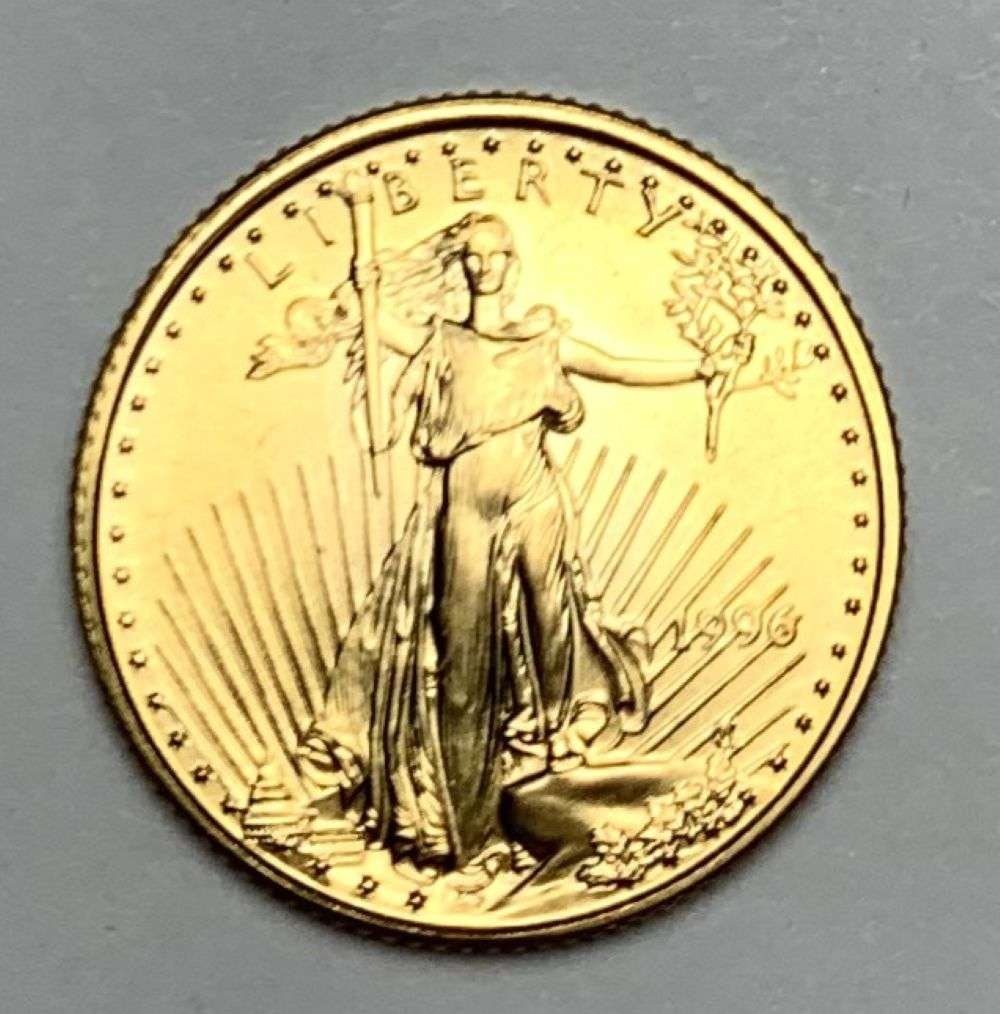 1996 American $5 Gold Eagle 1/10 ozt (1 of 3)