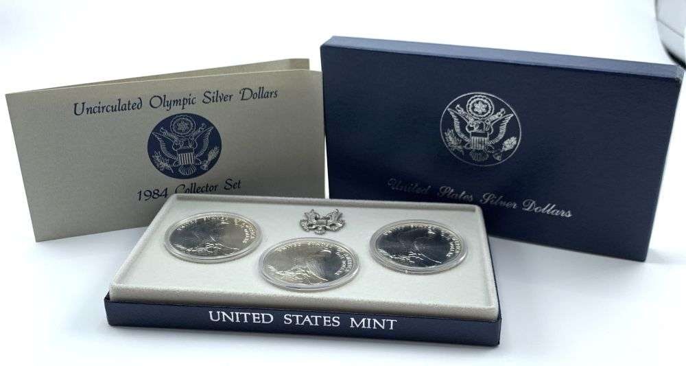 1984-P/D/S Olympic Commemorative Silver Dollar Set OGP (3-coins) (1 of 4)