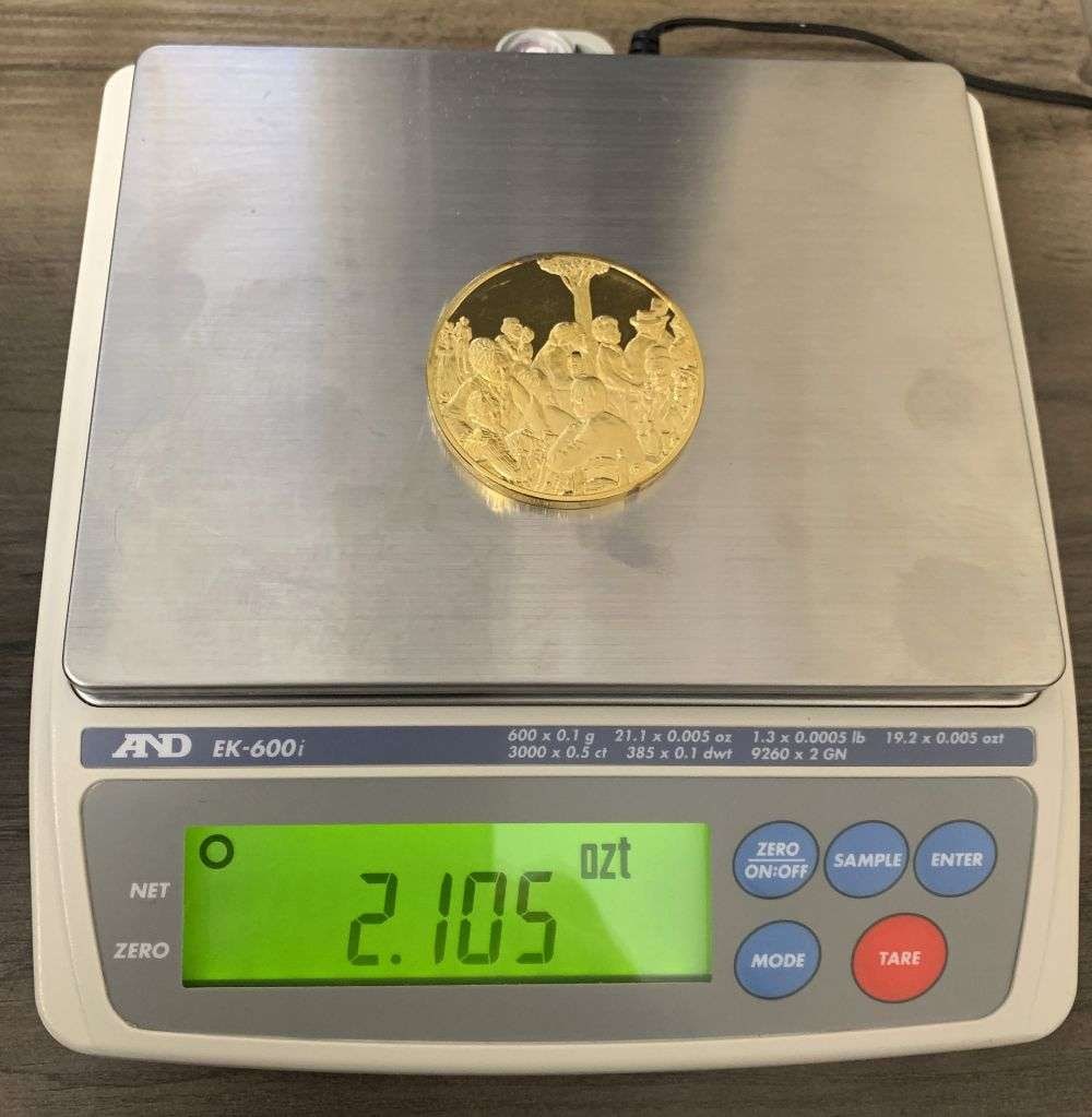 Vintage Le Moulin De La Galette 1876 Pierre Auguste Renoir 24k Gold/Sterling Silver 2.105 ozt: Winner shall receive the exact coin shown here. (MR/LBB)