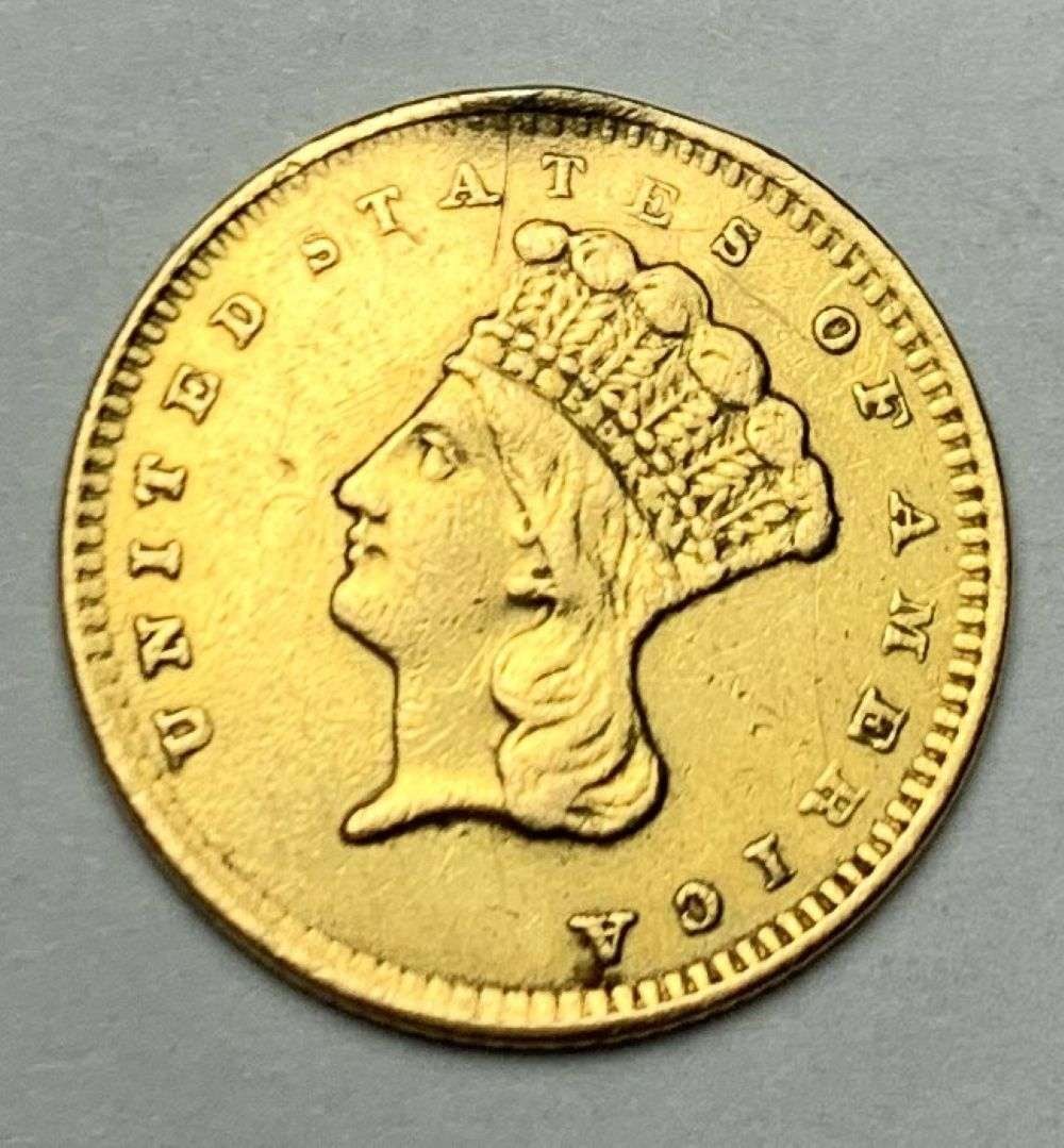 1856 Gold Dollar Type 3 AU58 Details (1 of 2)