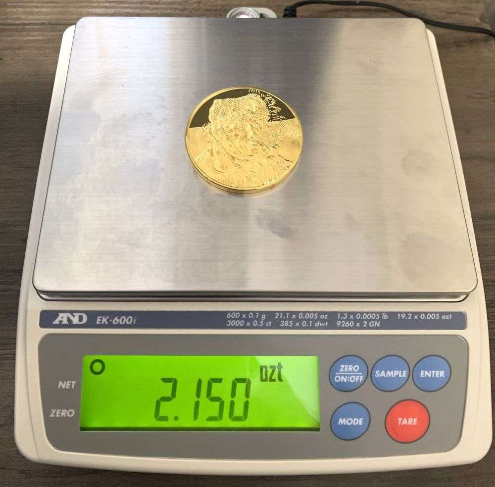 Vintage Self-Portrait 1889 Vincent Van Gogh 24k Gold/ Sterling Silver 2.150 ozt (1 of 6)