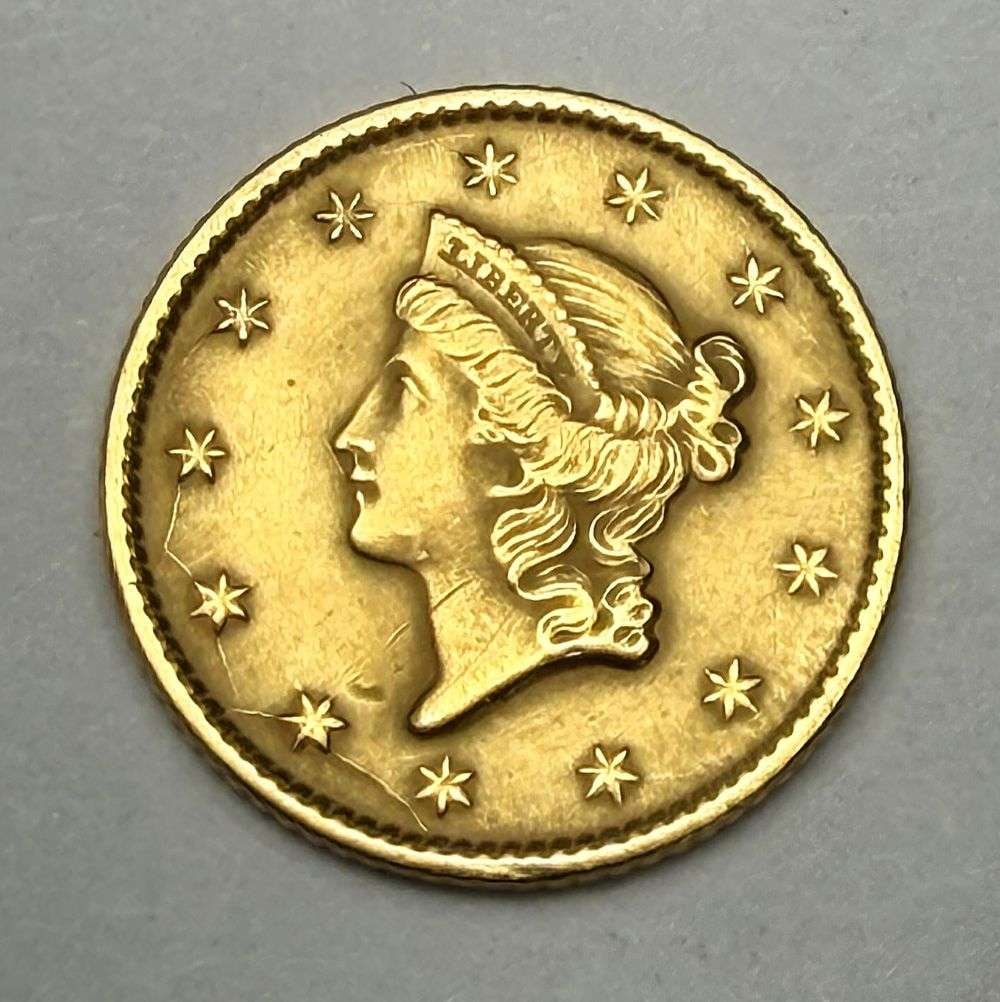 1853 Gold Dollar Type 1 AU50 Details (1 of 2)