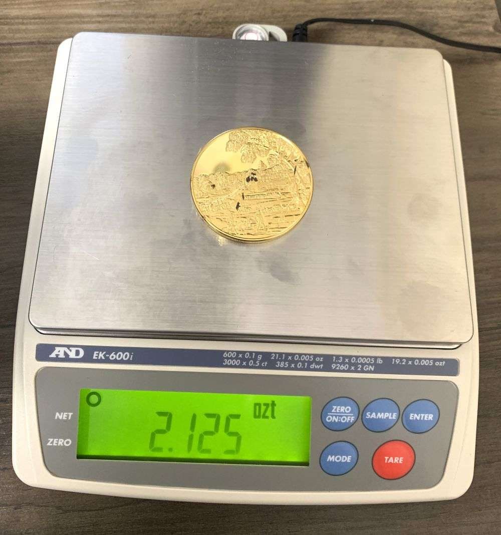 Vintage The Burial Of Phocion 1648 Nicolas Poussin 24k Gold/Sterling Silver 2.125 ozt: Winner shall receive the exact coin shown here. (MR/LBB)