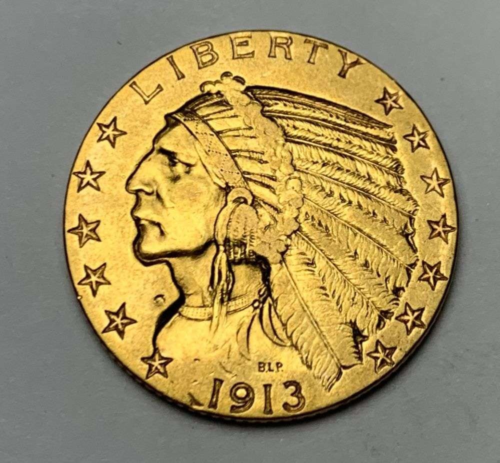 1913-S Gold $5 Indian Head AU58 (1 of 2)