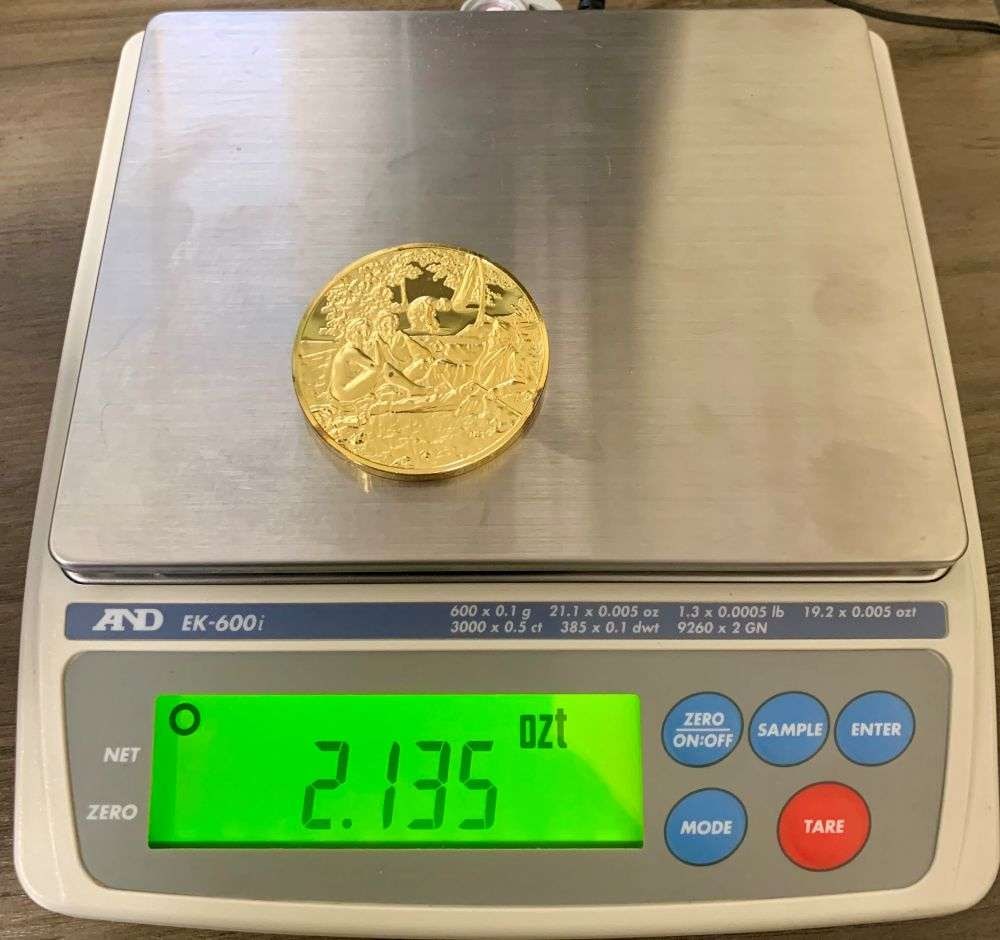 Vintage Luncheon on the Grass 1863 Edouard Manet 24k Gold/Sterling Silver 2.135 ozt: Winner shall receive the exact coin shown here. (MR/LBB)