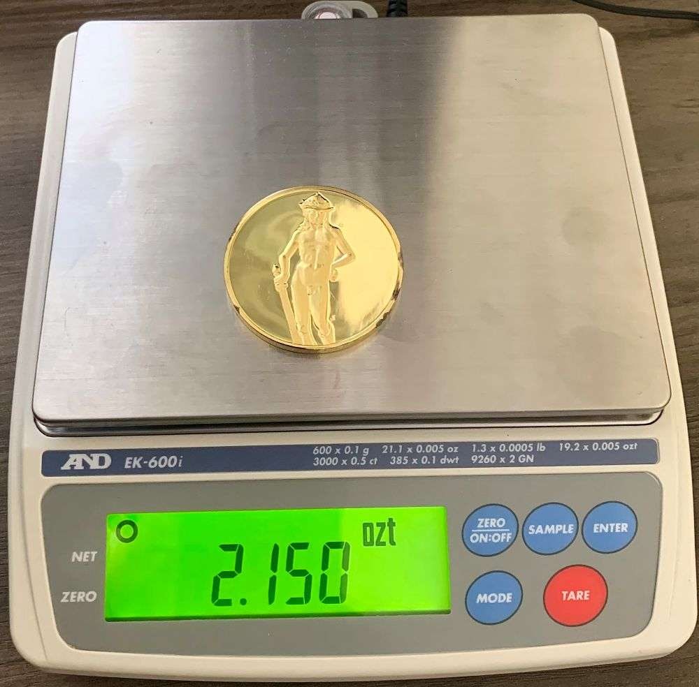Vintage David c.1430-1432 Donatello 24k Gold/Sterling Silver 2.150 ozt: Winner shall receive the exact coin shown here. (MR/LBB)