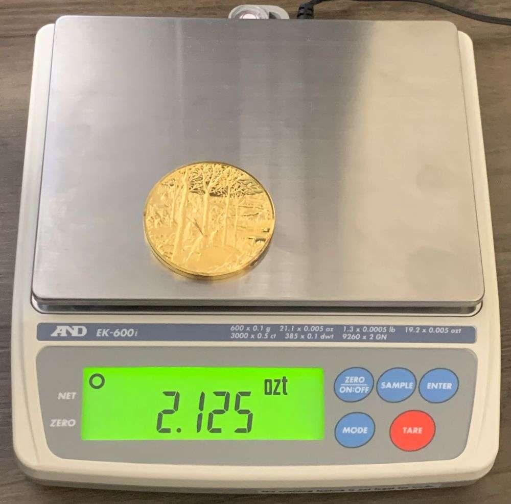 Vintage The Return of the Hunters 1565 Pieter Bruegel The Elder 24k Gold/Sterling Silver 2.125 ozt: Winner shall receive the exact coin shown here. (MR/LBB)