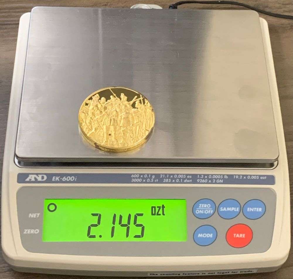 Vintage The Night Watch 1642 Rembrandt Van Rijn 24k Gold/Sterling Silver 2.145 ozt: Winner shall receive the exact coin shown here. (MR/LBB)