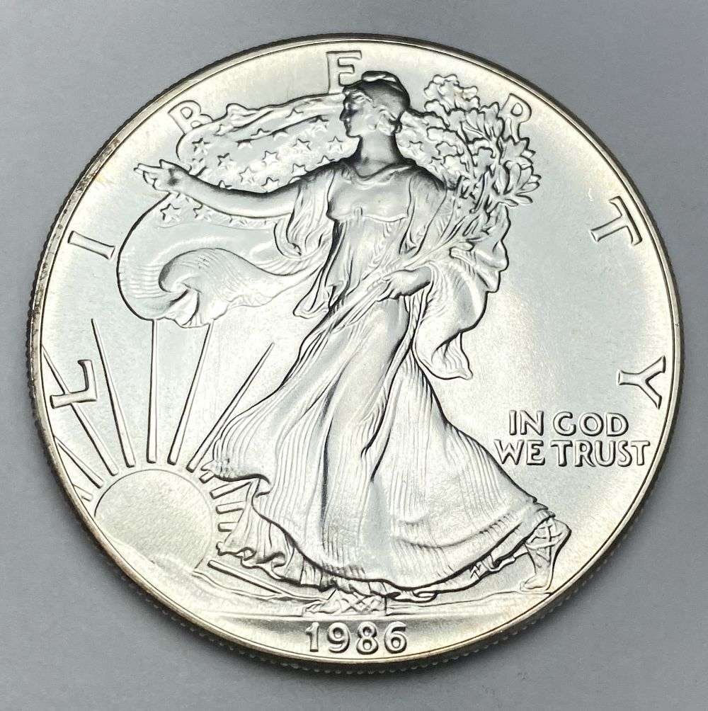 First Year High Grade 1986 American Silver Eagle (1 of 2)