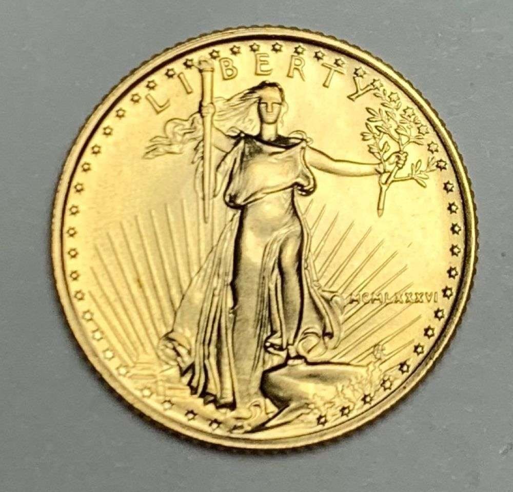 Roman Numeral 1986 American $5 Gold Eagle 1/10 ozt (1 of 3)