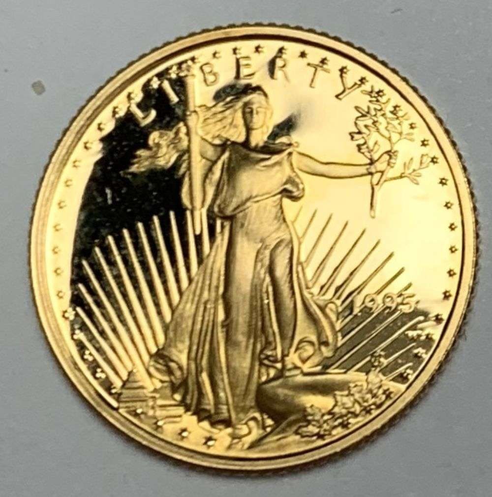 Proof 1995-W American $5 Gold Eagle 1/10 ozt (1 of 2)