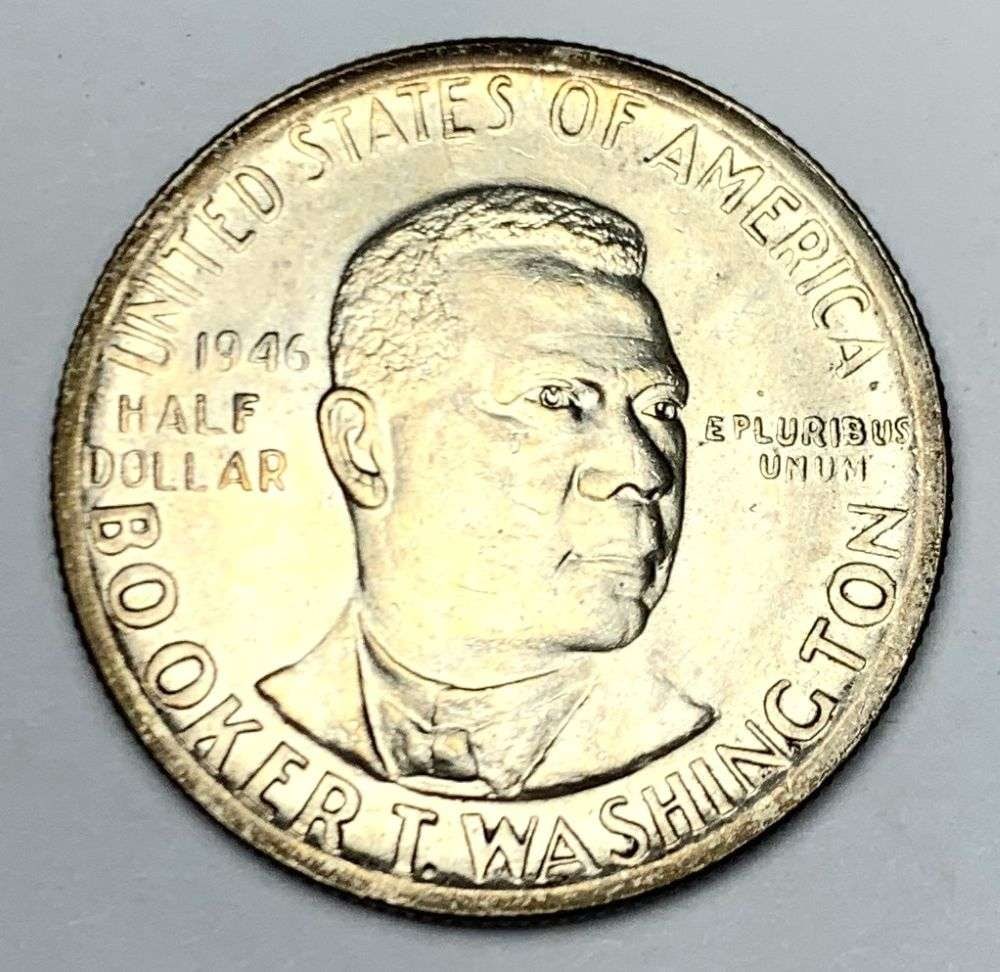 1946 Brooker T. Washington Commemorative Silver Half Dollar (1 of 2)