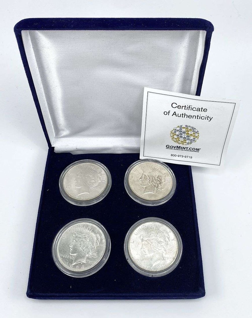 BU 1922-1925 Peace Silver Dollar Set (4-coins): Winner shall receive the exact set (4-coins) shown here. (RR/UBB)
