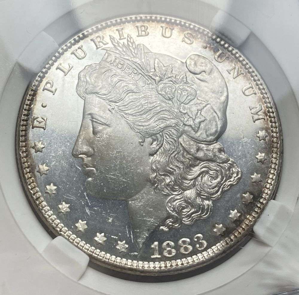 1883 Morgan Silver Dollar MS66 PL: IMPORTANT NOTE: We do not agree with the grade provided with this "off-brand" grading company. Winner shall receive the exact coin shown here. (RR)