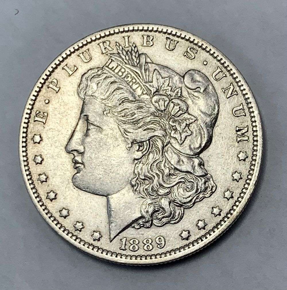 1889-O Morgan Silver Dollar AU50 (1 of 2)