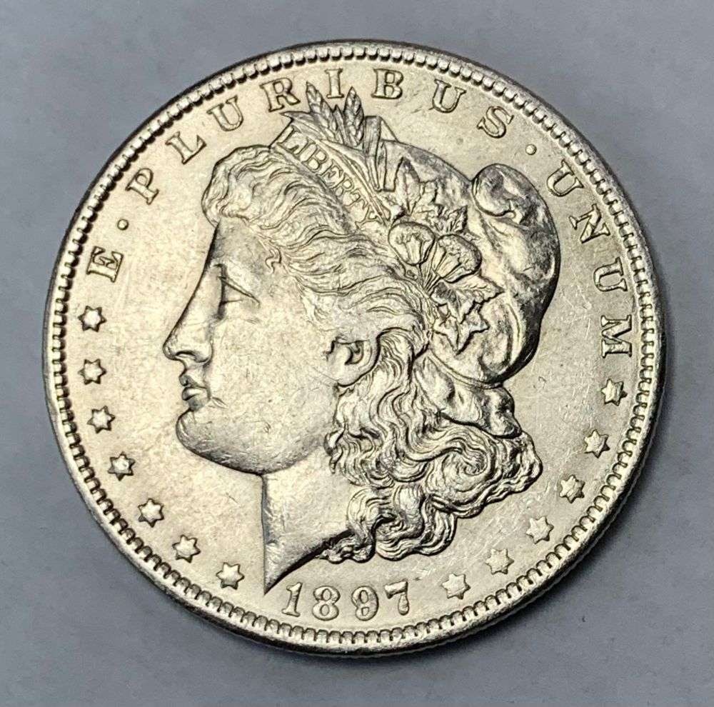 1897-O Morgan Silver Dollar AU58 (1 of 2)