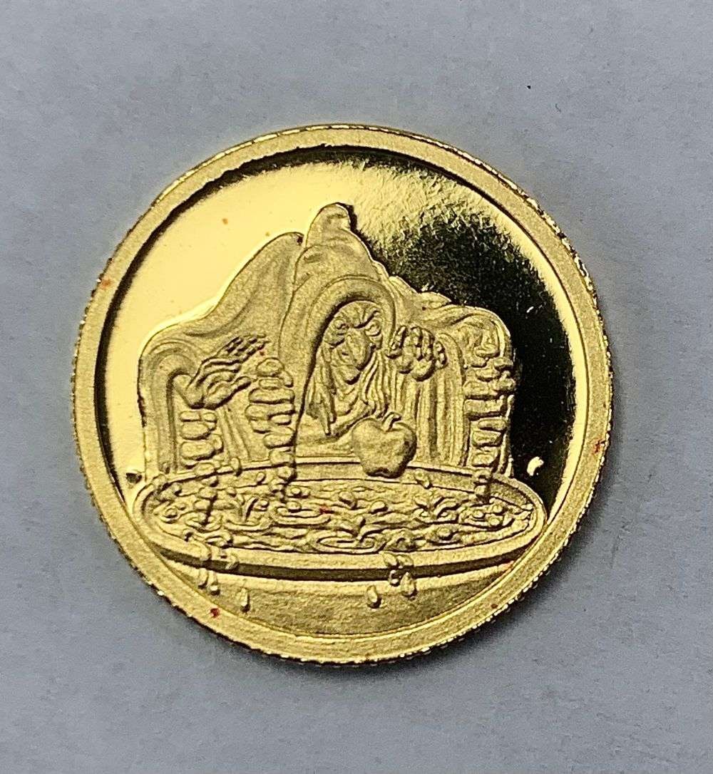 1987 Disney Witch Snow White 50th Anniversary Proof 1/4 ozt .999 Gold: Winner shall receive the exact coin shown here (MK/B)