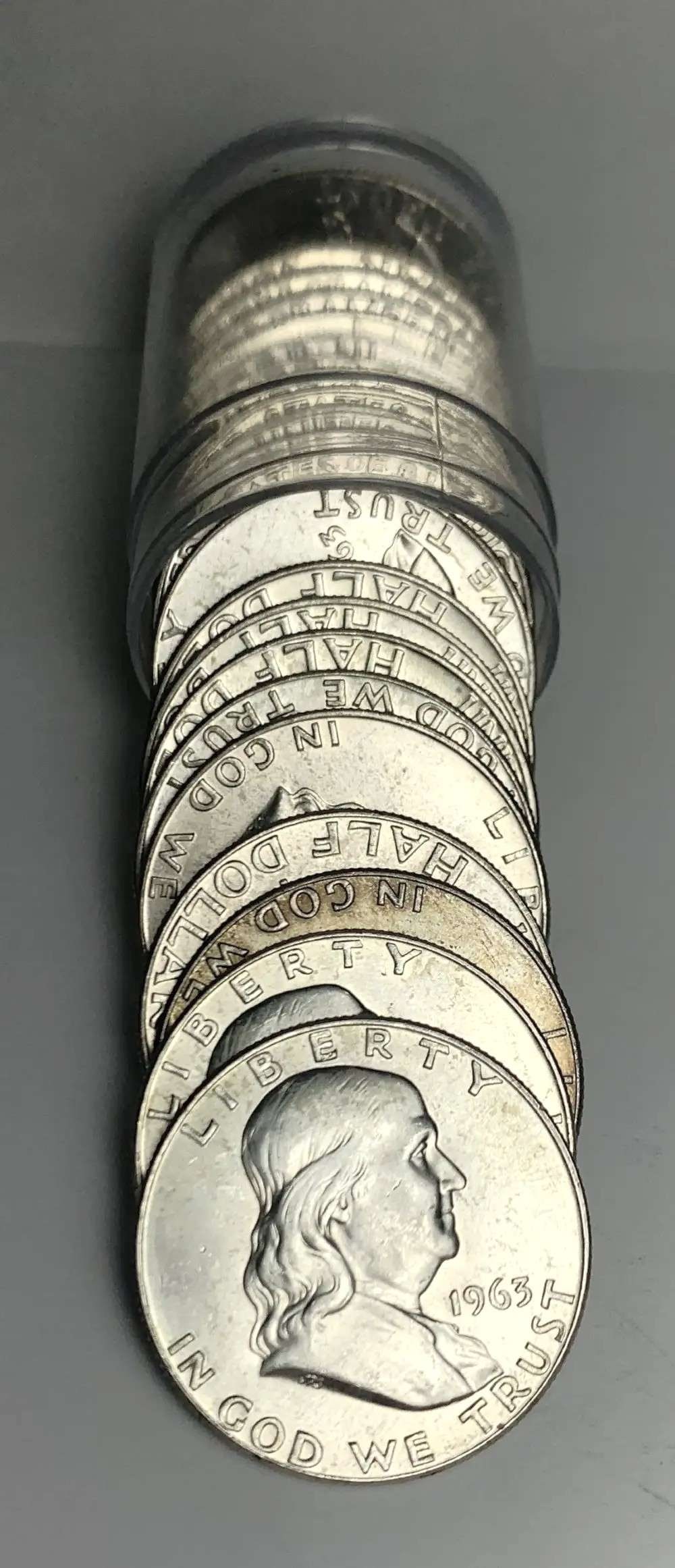 Last Minute! BU Roll (20) 1963-D Franklin 90% Silver Half Dollar (1 of 3)