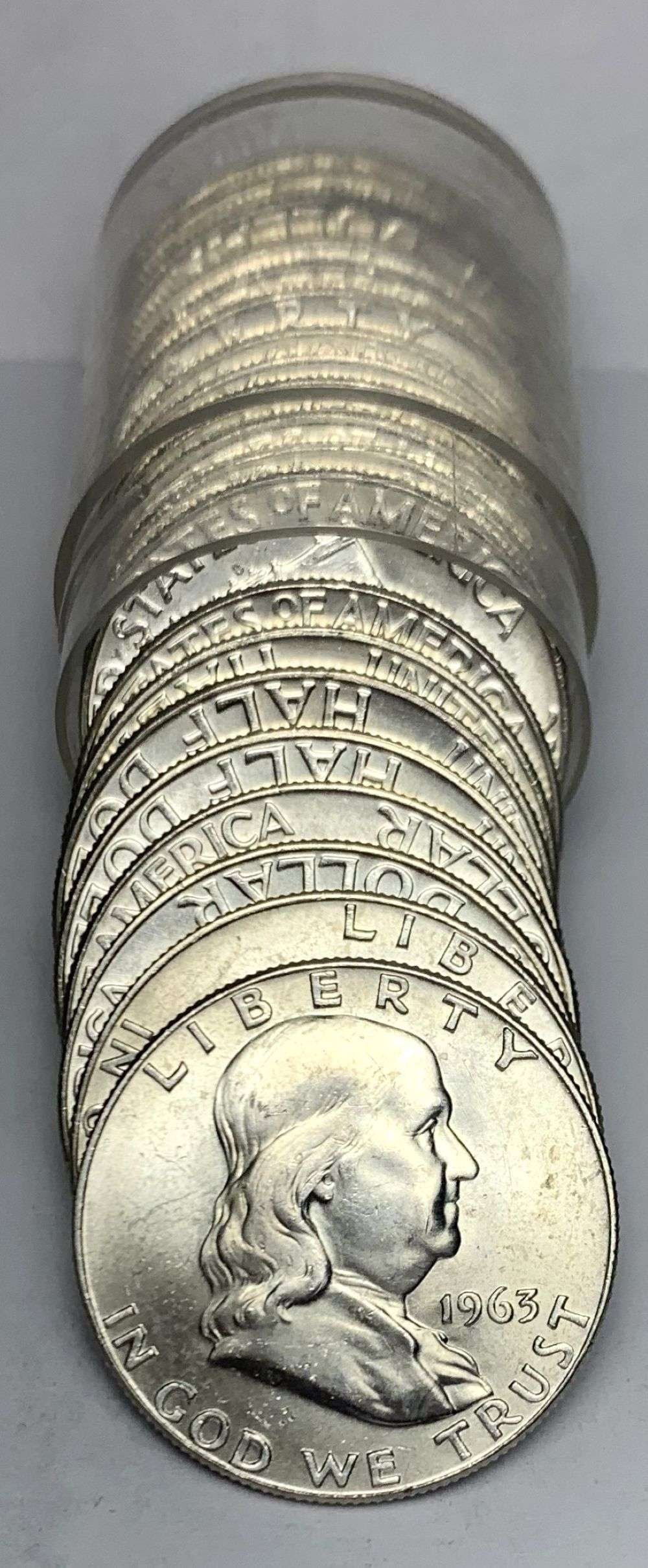 Last Minute! BU Roll (20) 1963-D Franklin Half Dollar 90% Silver (1 of 3)