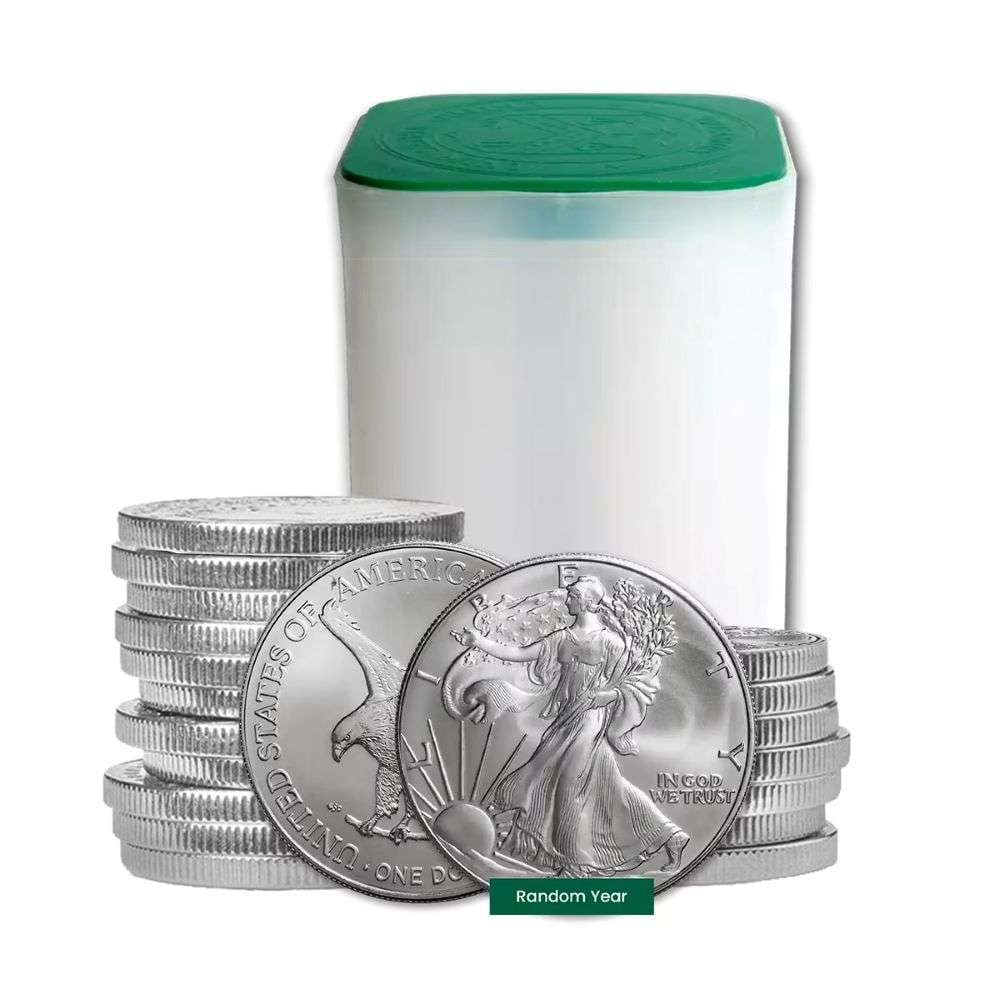 Mint Condition Random Year American Silver Eagle (100-coins): Please allow 2-4 weeks for delivery. Winner shall receive (100) random year American Silver Eagles. The images shown here are stock images.