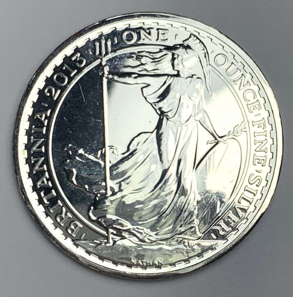 2013 Great Britain Britannia 1 ozt .999 Silver: Winner shall receive the exact coin shown here. (MR/B)