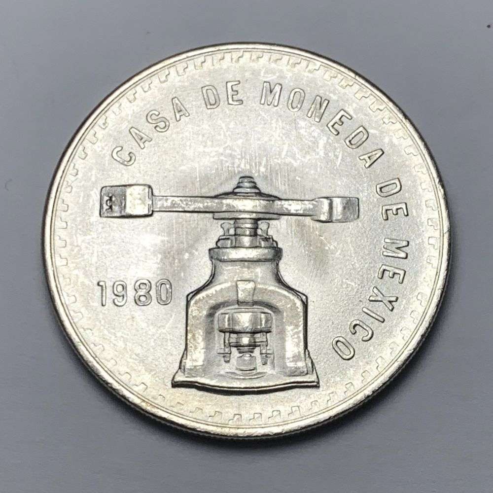 1980 Casa de Moneda Mexico 1 ozt .999 Silver: Winner shall receive the exact coin shown here. (MK/B)