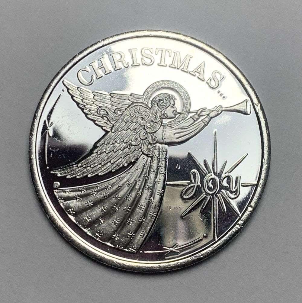 1992 Christmas Joy 1 ozt .999 Silver Trade Unit: Winner shall receive the exact coin shown here. (MK/B)