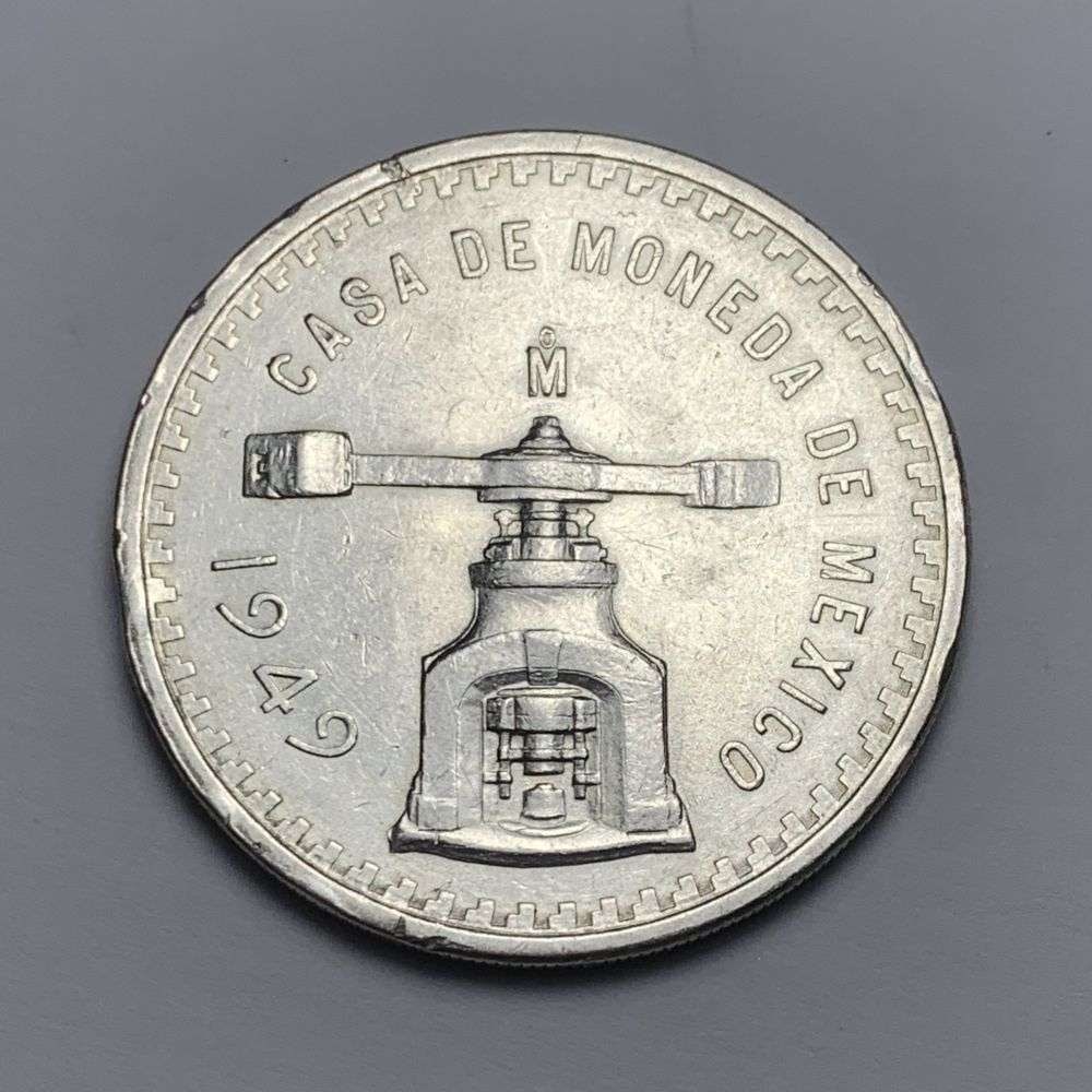 1949 Casa de Moneda Mexico 1 ozt .999 Silver: Winner shall receive the exact coin shown here. (MK/B)