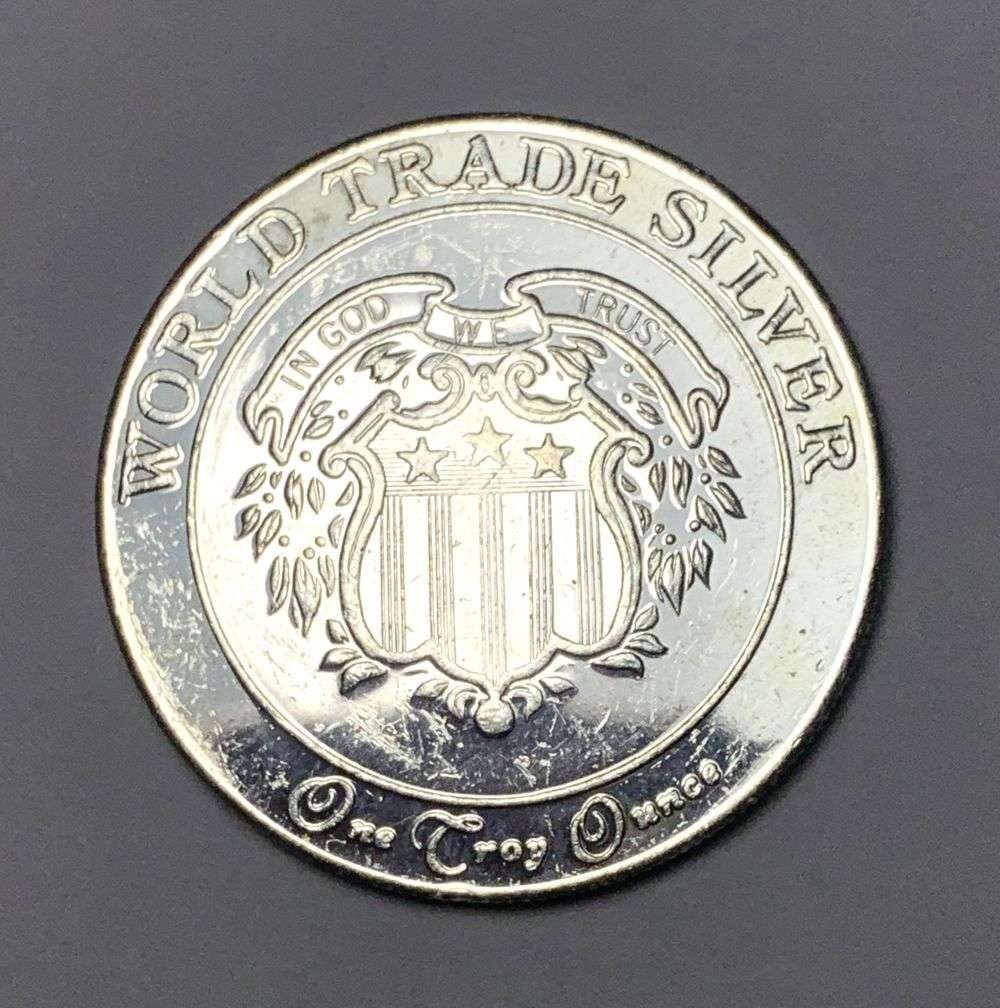 American Argent Mint World Trade .999 Silver 1 ozt: Winner shall receive the exact coin shown here. (MK/B)